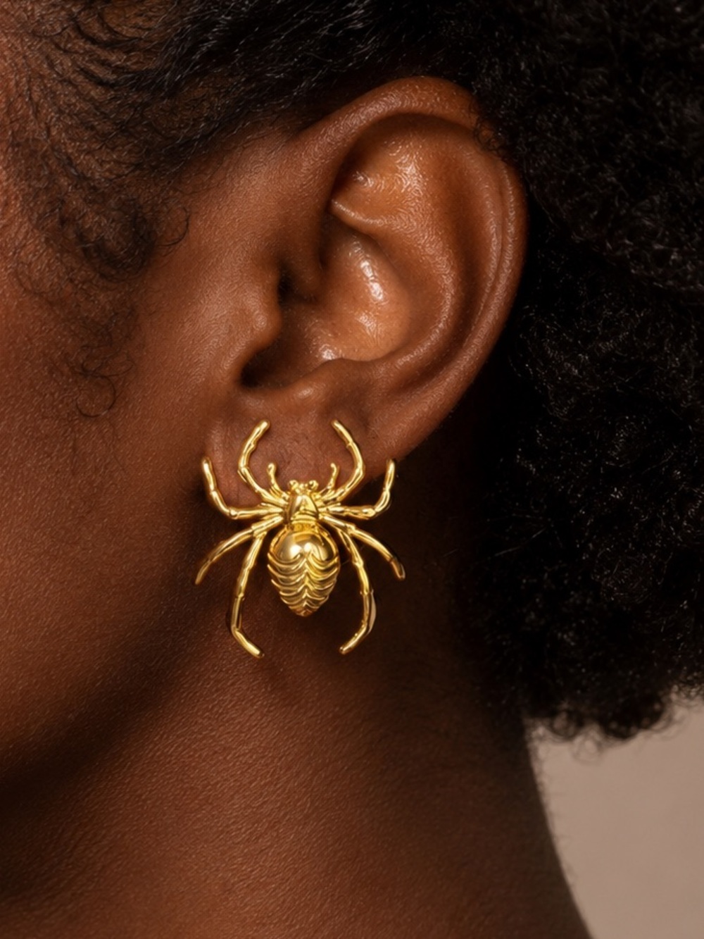 Gold Spider Statement Earrings - Women Jewelry